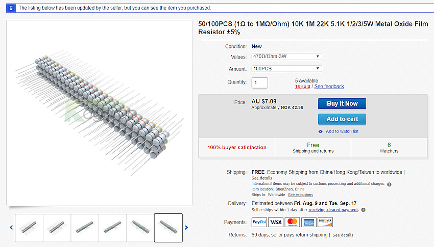 resistor ebay
